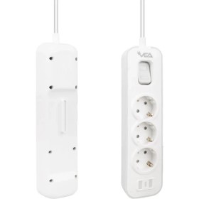 Resim Vea VE-NOVA103 A Class 3'lü Anahtarlı 1.5 mt Akım Korumalı Grup Priz(4825) 