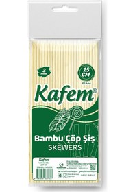 Resim Kafem Bambu Çöp Şiş 15 cm 3 mm 100 Lü X 200 Paket (Koli) 