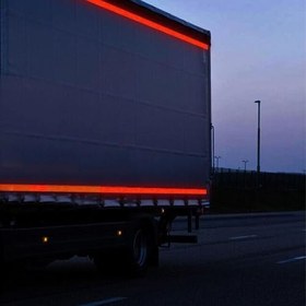 Resim Badem10 Tüvtürk Onaylı Belgeli Bant 5 Metre 5 cm Kırmızı Reflektörlü Reflektif Fosforlu Şerit Bant İkaz Bandı 