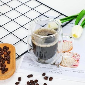 Resim Orret Home 2 Adet Çift Cidarlı İki Katmanlı Borosilikat Cam Bardak, Yalıtımlı Cappuccino Latte Kahve Kupası, Şık ve Dayanıklı Tasarım, Isıya Dayanıklı,Termisil Kupa (300 Ml) 