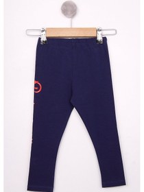 Resim Toontoy Kids Toontoy Kız Çocuk Varak Yazılı Tayt Lacivert 