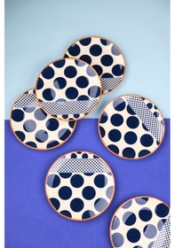 Resim Tabak Evi Porselen Spotty Pasta Tabağı 19,50cm Sp2 6 Kişilik 6 Parça Çok Renkli 