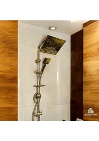 Resim İsaoğlu Yapı Gold Duş Sistemi Kare Duş Başlığı Pirinç Materyal Gold Yağmurlama Gold 