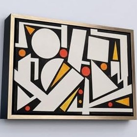 Resim Ahşap Çerçeveli Auguste Herbin - Neige Tablo Altın 55 X 75, TTÇ.KNV7104FRM 