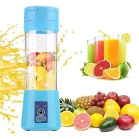 Resim Taşınabilir Şarjlı 6 Bıçaklı El Blenderi 380 ml Smoothie Milkshake Ve Detoks Içecek Karıştırıcı 