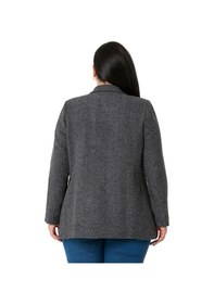 Resim Disentis Büyük Beden Cepli Balıksırtı Blazer Astarlı Gri Ceket-gri Gri 