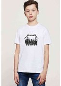 Resim Metallica Grup Baskılı Unisex Çocuk Beyaz T-Shirt 