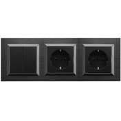 Resim Quantum Siyah 3&apos;lü Set Anahtar, Topraklı Priz ve Topraklı Priz Set 