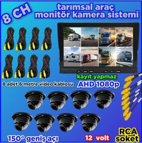Resim 8 Kanallı Monitör Ve 8 Adet 1080 P Ahd 150'' Ultra Mini Kamera 