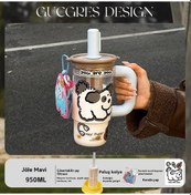 Resim Velvettides2025 Yeni Saplı Plastik Bardak Yüksek Değerli Kız Boru Bardak Büyük Kapasiteli Su Bardağı Ev Taşınabilir Moranca 950ml Sevimli Evcil Hayvan Çıkartmaları Fil Kolye 