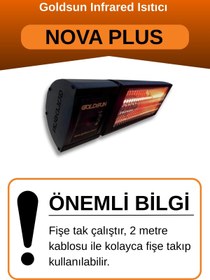 Resim GOLDSUN Nova Plus 2000 Watt GSN20P Kumandalı Elektrikli İnfrared Isıtıcı-Siyah 