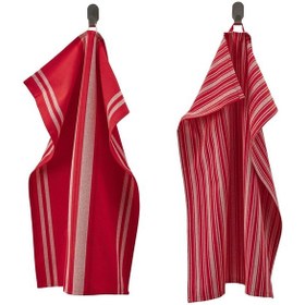 Resim Ikea Vınterfınt Kurulama Bezi, Karışık Desenler-kırmızı/beyaz, 50x70 Cm, 2 Adet Kırmızı - Beyaz 
