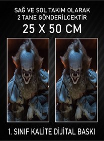 Resim 3M Pennywise Araç Araba Kapı Direği Kaplama Folyosu Dijital Baskı 50x25 Cm Araç Kapı Direk Kaplama 