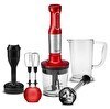 Resim Karaca Mastermaid ProSteel 2000 W Uzun Blender Ayaklı 6 Bıçaklı Kırmızı Inox Blender Seti 