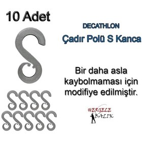 Resim S Kanca, Çadır Direği (çubuğu, pol) Kancası, Decathlon Uyumlu Siyah 