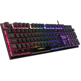 Resim Klavye Oyuncu Gaming Rgb Rainbow Membrane Everest Kb-24 Siyah 