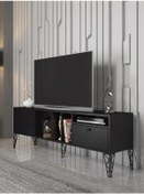 Resim Wood'N Love Cercei 160 Cm Metal Ayaklı Tv Ünitesi - Siyah / Siya 