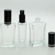 Resim D&B Parfüm Şişesi 50 ml (3 Adet) (TEKRAR DOLDURULABİLİR) Siyah Kapak Metal Valf Içbükey Boş Şişe 