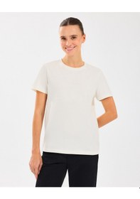 Resim Skechers W Essential Crewneck T-shirt Kadın Off White Tshirt S2510029-102 Beyaz 