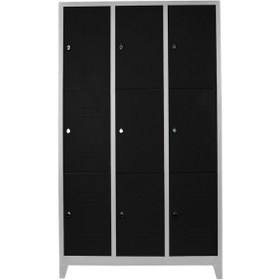 Resim JESSAN OFİS Ofis 9 Lu Standart Soyunma Dolabı Gri-siyah 