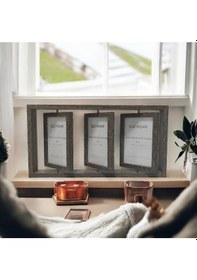 Resim 3 Lü Resim Çerçevesi 3 İla 6 Fotoğraf 360 Derece Döner Fotoğraf Çerçevesi 40 21 Cm Açık Kahve 