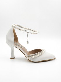 Resim akerler Kadın Beyaz İncili Nikah Gelinlik Ayakkabısı aky14 