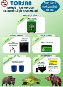 Resim Torsan Güneş Panelli Eko Plus 1000 Elektrikli Çit Sistemi Domuz - Ayı Kovucu 1000mt 