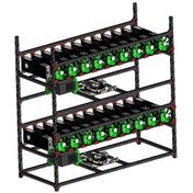 Resim Tubrig Çift Katlı 24 GPU Fansız Mining Rig Kasası 