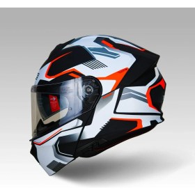 Resim YOHE 935SV Kask Çene Açılır Motosiklet Mat Siyah Beyaz Çift Vizör UV Bluetooth Yuvalı ECE 22.06 MIPS 