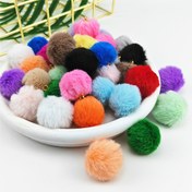 Resim 20 Adet Çok Renkli Peluş Pom Pomlar DIY El İşleri, Giysi & Çanta Süslemeleri İçin - Polyester Lif 
