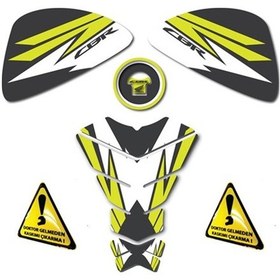 Resim Sarı Cbr 3Lü Set Cbr Depo Pad Yan Pad Tank Pad 