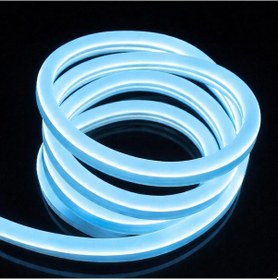 Resim Neon Şerit Led 220 Volt Esnek Silikonlu Aydınlatma + Fiş Dahil 4mt-amber Ice Blue 