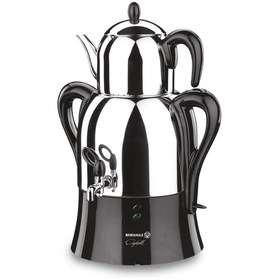 Resim KORKMAZ Çaykolik Semaver Paslanmaz Çelik Inox/Siyah Semaver SEMAVER 