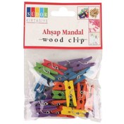 Resim Südor Renkli Ahşap Mandal Küçük Mini Mandal (30 Adet) Bs-99 