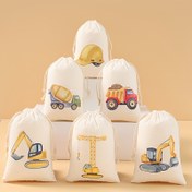Resim 6 Adet İnşaat Araçları Çekmece Hediye Torbaları - 10.01x15.01 cm Dayanık 
