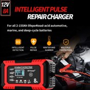 Resim 12V 8A Akıllı Pulsatif Tamir Şarj Cihazı, AGM, Derin Döngü ve Lifepro Pil için - Otomotiv, Deniz ve Çim Makineleri için İdeal, Kış ve Yaz Koruma, 110V/220V Güç Kaynağı, RJTANYE, Pil Şarj Cihazı|Akıllı Şarj|Yalıtılmış Kablo, Arabalar için Pil Şarj Cihazı, Pil Olmadan 