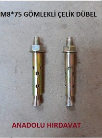 Resim Çelik Dübel M8 x 75 Mm Gömlekli Çelik Dübel 4 Adet Gönderilir 
