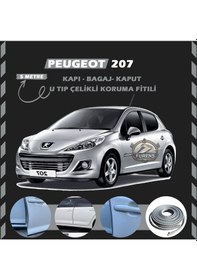 Resim Peugeot 207 Oto Araç Kapı Koruma Fitili 5metre Parlak Gri Renk 