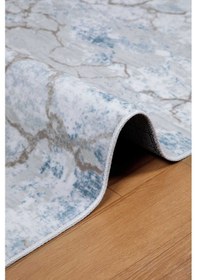 Resim Vl Yıkanabilir Kaymaz Tabanlı Luna Kesme Rulo Halı Yolluk Mavi-bej-gri 