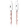 Resim Bix T3CL Type-C to Lightning iPhone 27W Örgülü Hızlı Şarj ve Data Kablosu 1 M Pembe 