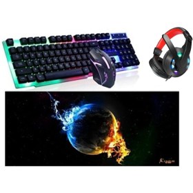 Resim JUNGLEE Işıklı Oyuncu Klavye Mouse Kulaklık 3'lü Set 