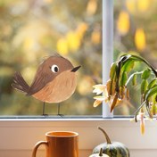Resim 1 Adet Sevimli Serçe Duvar Stickerı - Çıkarılabilir Su Geçirmez PVC Vinil Etiket Işıltılı Vurgularla, 14.99x16.0 cm UV-Şeffaf Hayvan Baskısı Pencereler, Yurtlar, Sınıf Odaları İçin - Kendinden Yapışkanlı Ev Dekoru, Kuş Dekorasyonu 