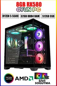 Resim DMC N339 Windows 11 / RYZEN 5 5500 / 32GB RAM/ 512GB M2 SSD / 8GB RX580,Oyuncu Masaüstü Bilgisayarı 