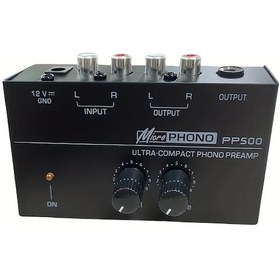 Resim Gaojunshop01 Siyah Pp500 Ultra Kompakt Fono Pikap Ön Amplifikatörü Düşük Gürültülü Rca Çıkış 12v Dc 