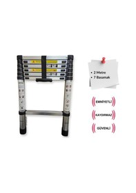 Resim 7 Basamaklı - 200 Cm. Teleskobik / Teleskopik Alüminyum Merdiven - I Tipi Uzayan Merdiven 