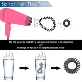 Resim Hype Store Spiral Saç Bandıspiral Headband, 8 Pcs Siyah Kordon Toka, Izsiz ve Esnek Yapılı, Su Geçirmez Aksesuarı, Kadınlar ve Kız Çocuklar Için Kırılma Önleyici Güçlü Tutuş Sağlayan Şık Stil 