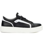 Resim Tamer Tanca Erkek Hakiki Deri Siyah Sneakers & Spor Ayakkabı 