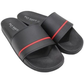 Resim Fly Soft S263.050 Erkek Havuz Ve Günlük Yazlık Terlik Siyah / Kırmızı Siyah 