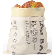 Resim Çevre Dostu Yeniden Kullanılabilir Balmumu Ekmek Torbası Tokalı Krem 