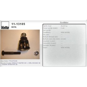 Resim VOTTO 11-13105 Rotil Alt Master II / Movano A / Interstar 24Mm 